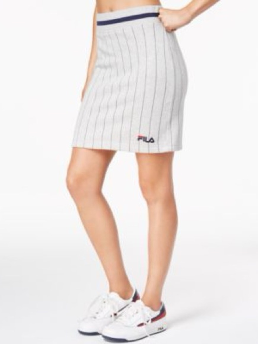 NWT Fila Francesca Pinstripe White/Navy Skirt XS